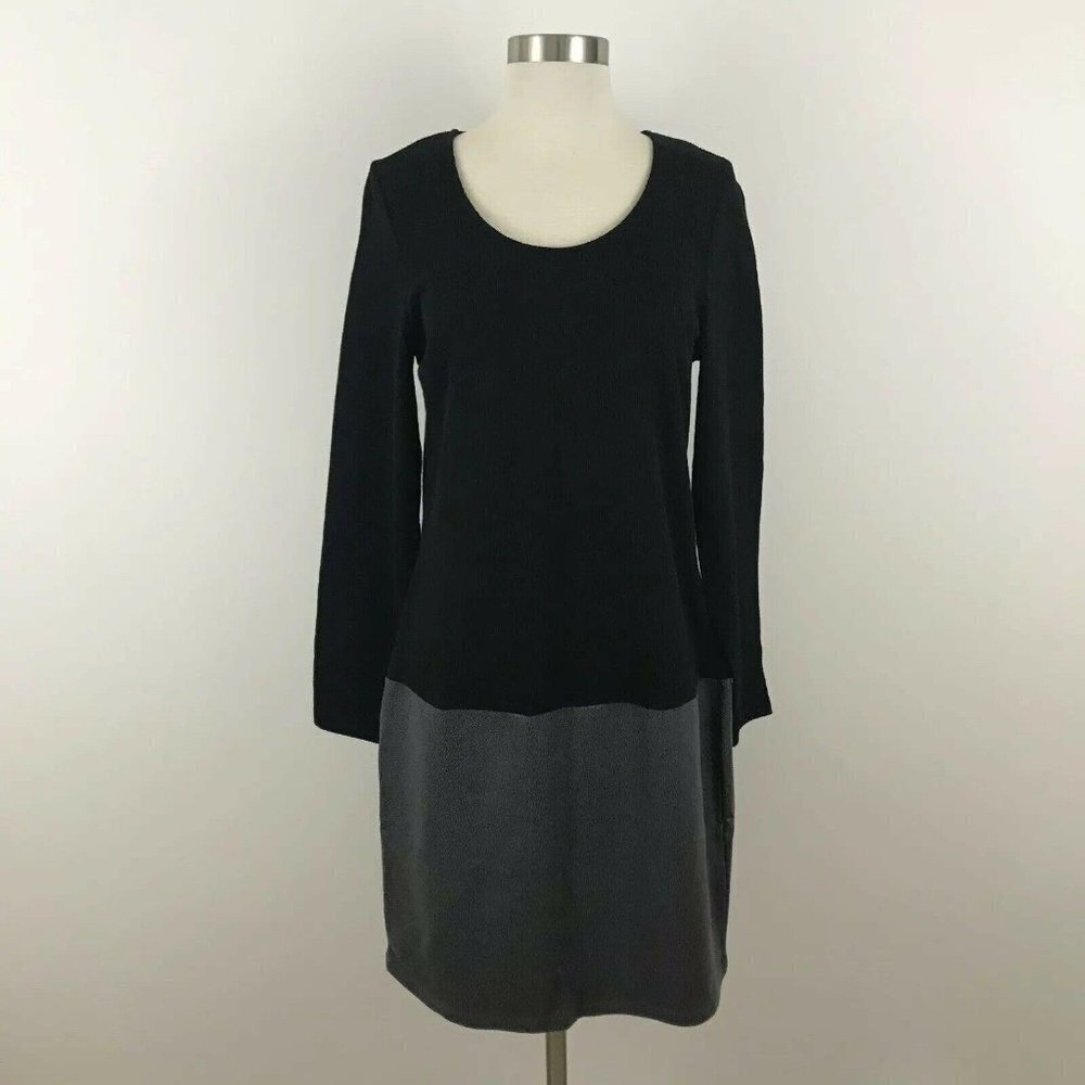 YEST Women's Dress 8‎ Black Gray Drop Waist Long Sleeve Colorblock NWT